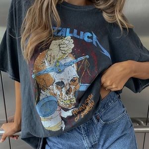 Metallica Harvester Of Sorrow Tour Glitter Tee